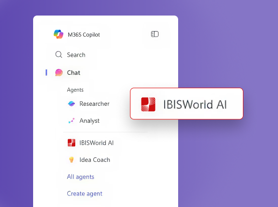 Screen of IBISWorld data inside of Copilot