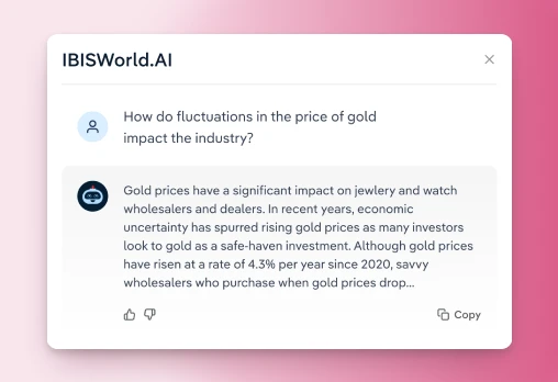 Screen of IBISWorld industry data