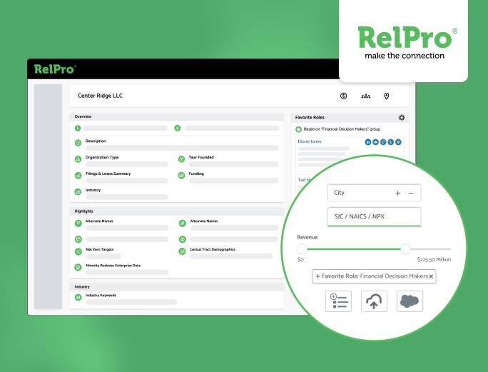 Screenshot of IBISWorld’s integration with RelPro