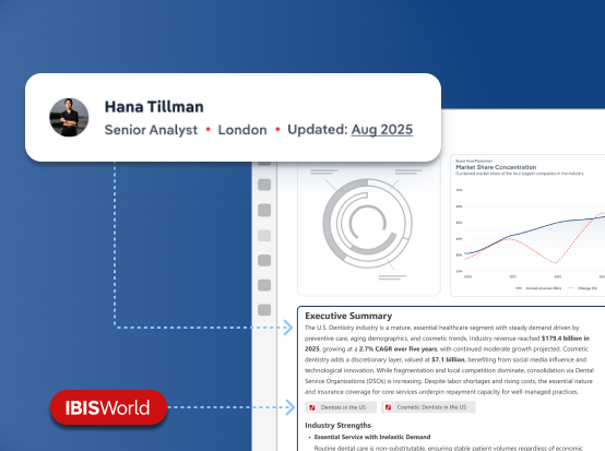 Screen of IBISWorld data as the source of truth